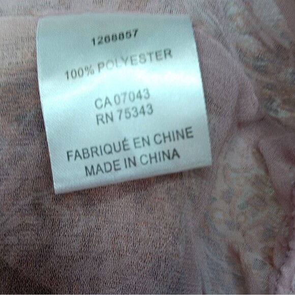 RACHEL ZOE Women’s Neutral Paisley Sheer Blouse Medium Boho Balloon Cropped - Picture 10 of 11